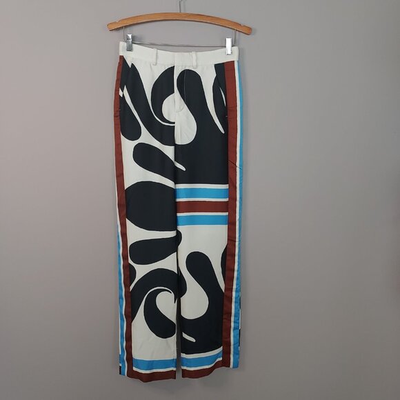 Zara High Waist Printed Wide Leg Pants Size XS NWOT - Picture 6 of 13